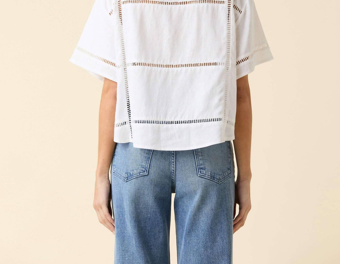 Le Jean - Linen Button Down Eyelet Shirt