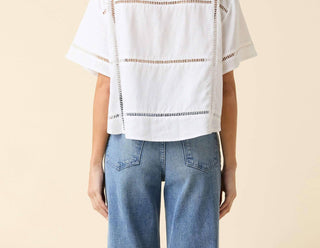 Le Jean - Linen Button Down Eyelet Shirt
