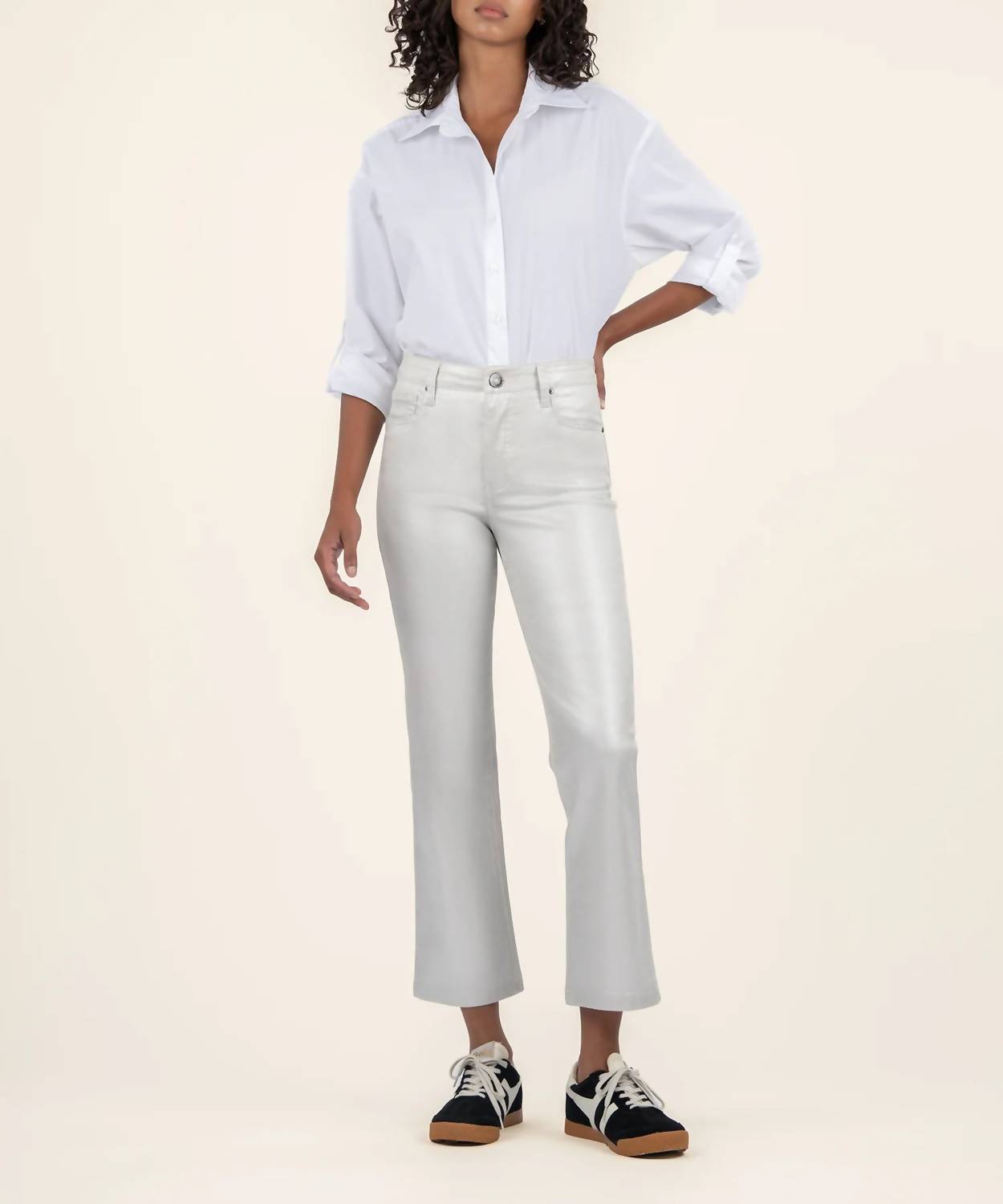 Kut From The Kloth - Kelsey Coated High Rise Fab Ab Ankle Flare Jeans
