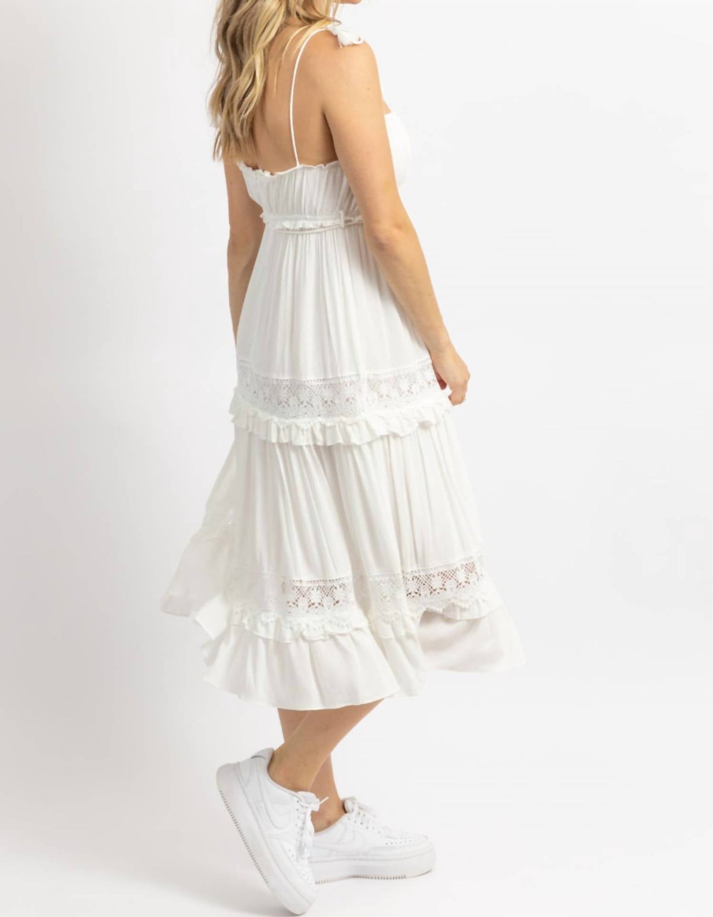 Day + Moon - BOHO TASSEL TIE MIDI DRESS