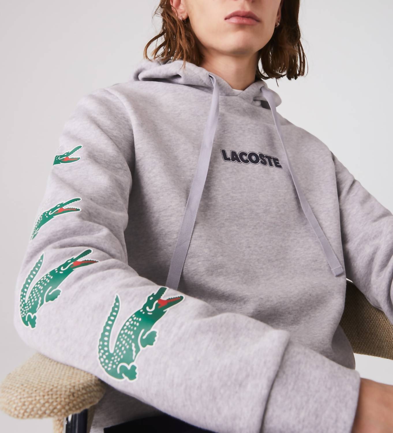 Lacoste - MEN'S CROCODILE PRINT HOODED COTTON SWEATSHIRT