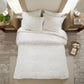 3 Piece Tufted Cotton Chenille Palm Comforter Set Off-White King/Cal King