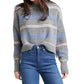 Self Contrast - Pink/blue Striped Rya Sweater
