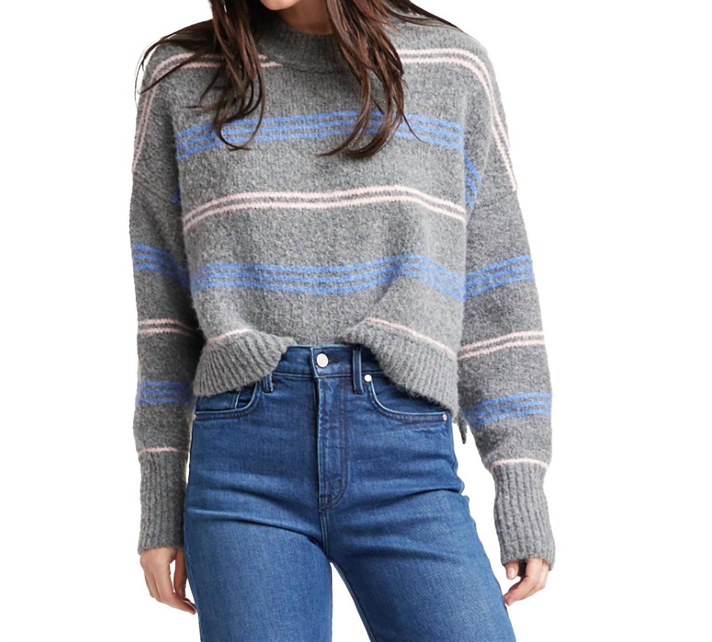 Self Contrast - Pink/blue Striped Rya Sweater