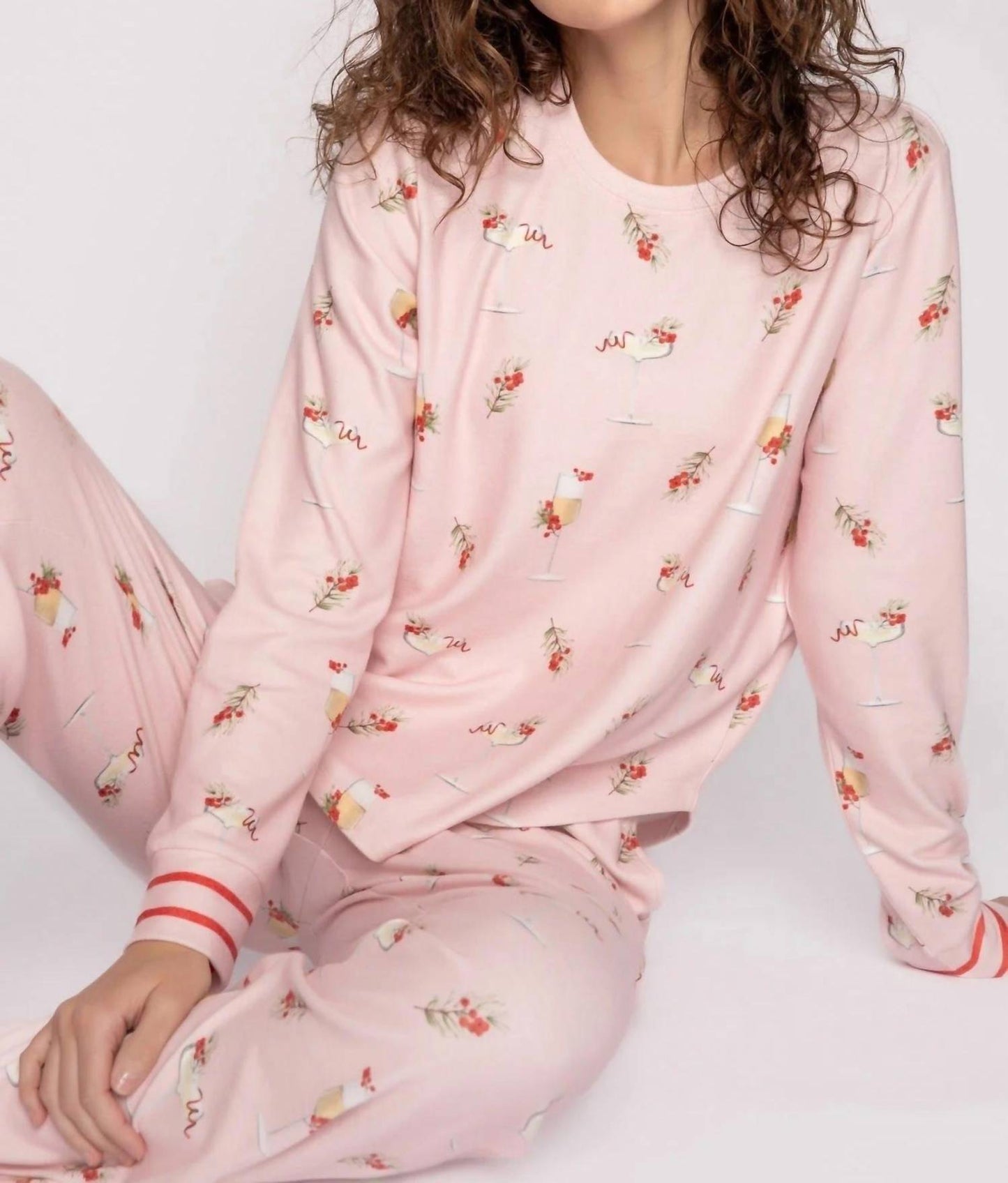 Pj Salvage - Cabin And Cocktails Long Sleeve Loungewear Top