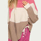 Pol - TEXTURED COLORBLOCK TURTLENECK SWEATER