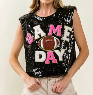Bibi - Touch Down Sequins Game Day Tank Tops
