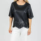 Oui - Women's Vegan Leather Top
