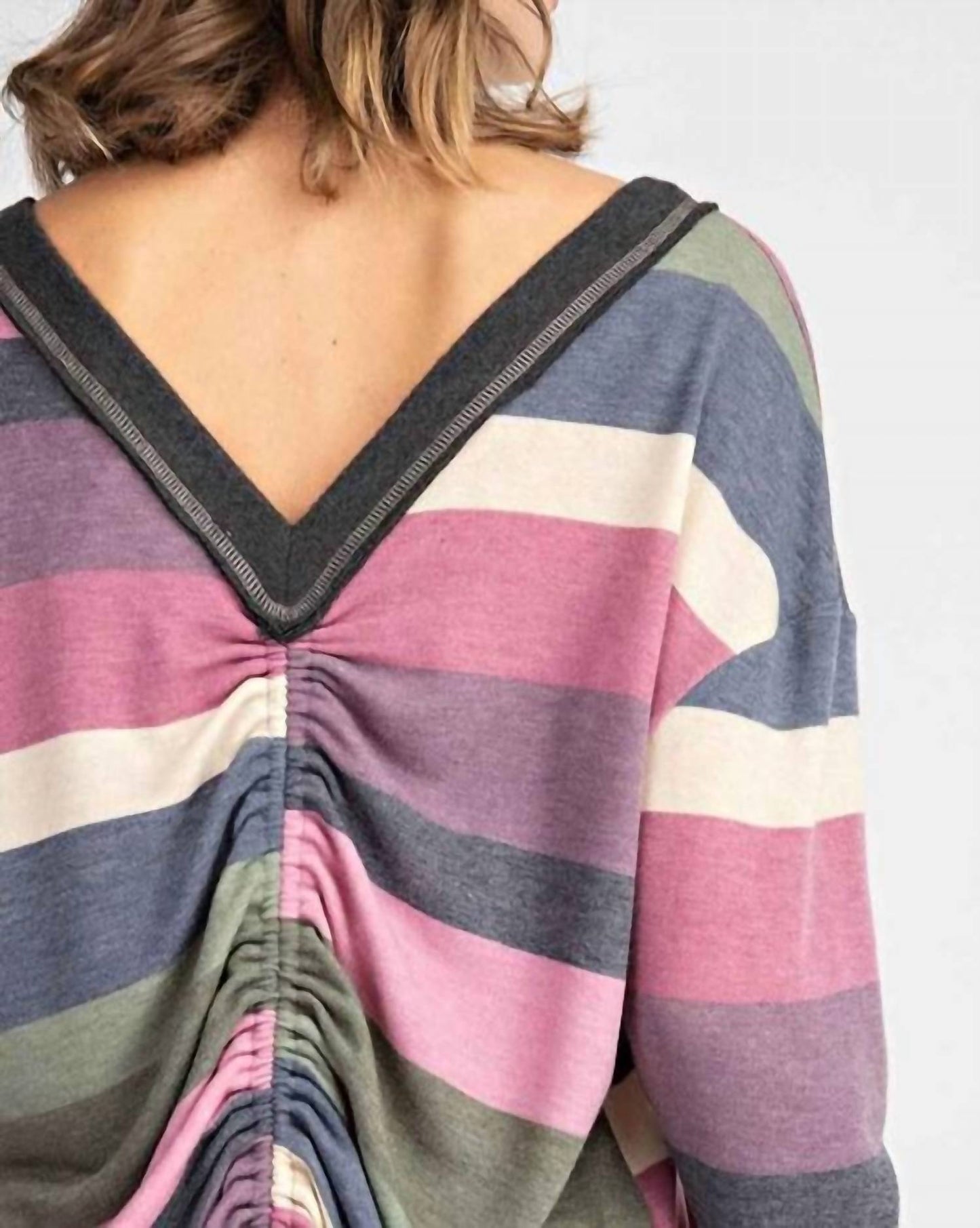 143 Story - V Back Detail Stripe Top