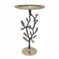 13.8x13.8x24 Black and Gold Aluminum Side Table with Pomegranate Design