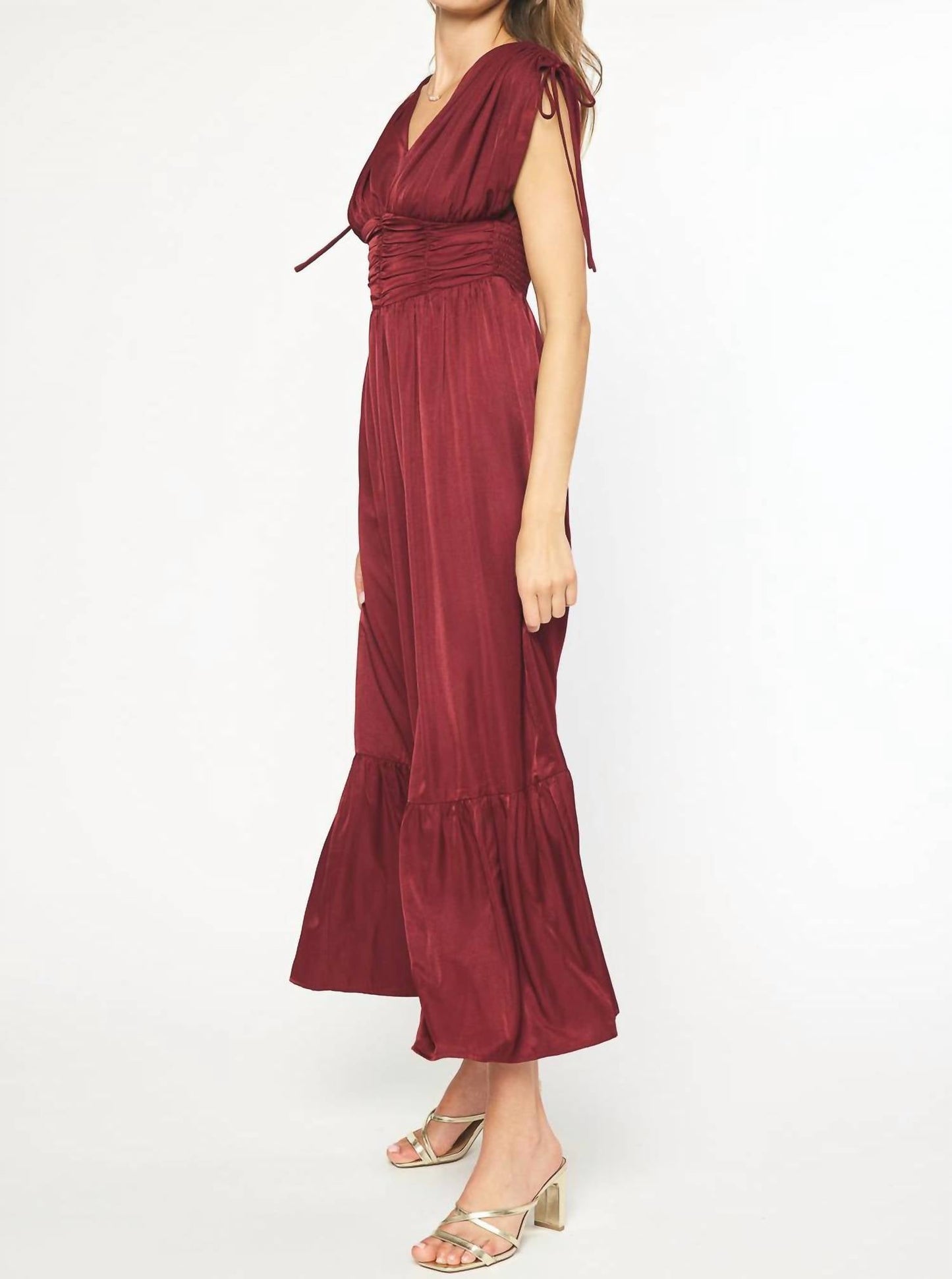 Entro - Sleeveless Satin Maxi Dress