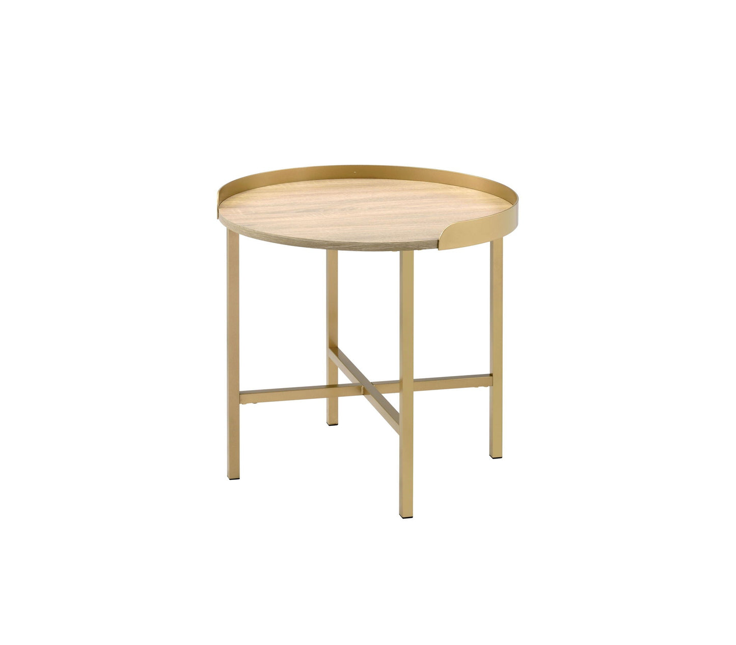 Mithea End Table - Oak / Gold