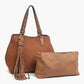 Jen & Co. - Women's Large Tassel 2in1 Satchel Bag