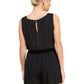 Allie Rose - Stripe Linen Blend Square Neck Romper