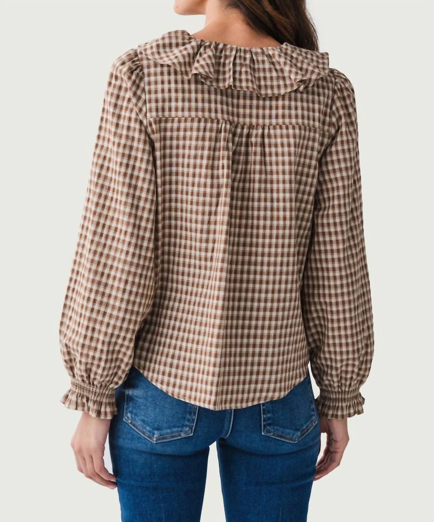 By Together - Gingham Ruffled Blouse