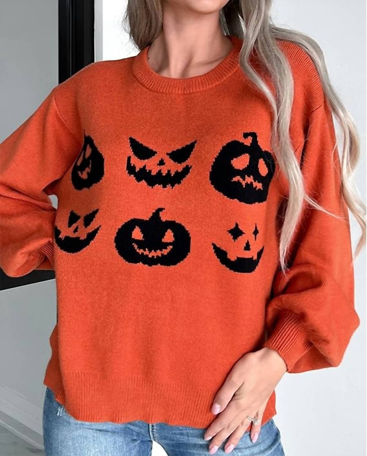 Fashionworks - Halloween Pumpkin Face Sweater