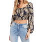 Fifteen Twenty - Lantern Sleeve Crop Top