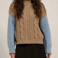 Promesa - Color Block Turtle Neck Cable Knit Sweater