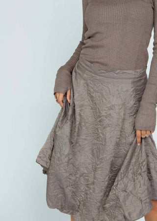 Brazeau Tricot - Cotton Silk Wrinkle Pouf Skirt