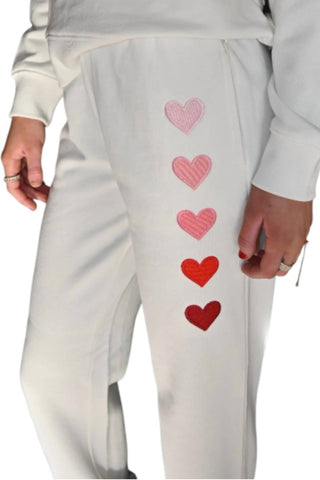 Vintage Havana - Embroidered Heart French Terry Joggers