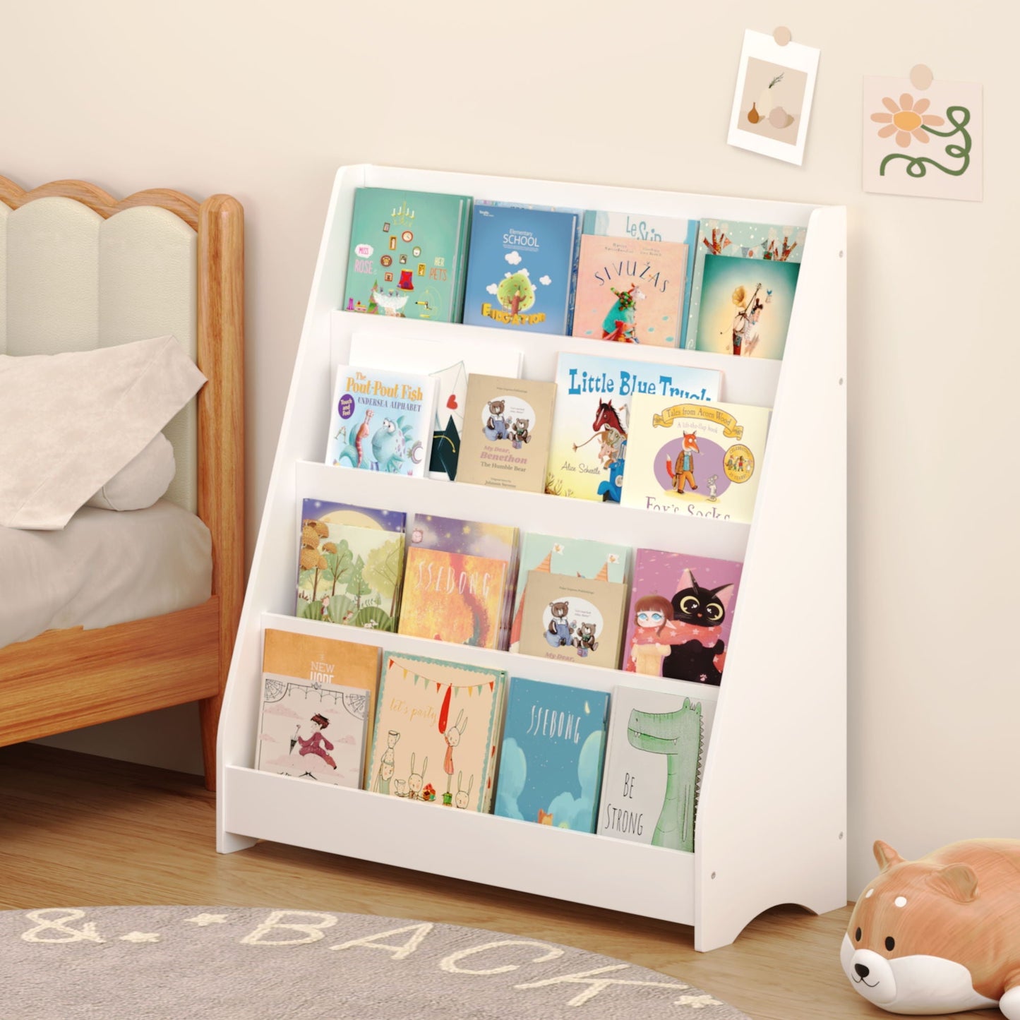 4 Tier Bookshelf Toddler Book Display Shelves