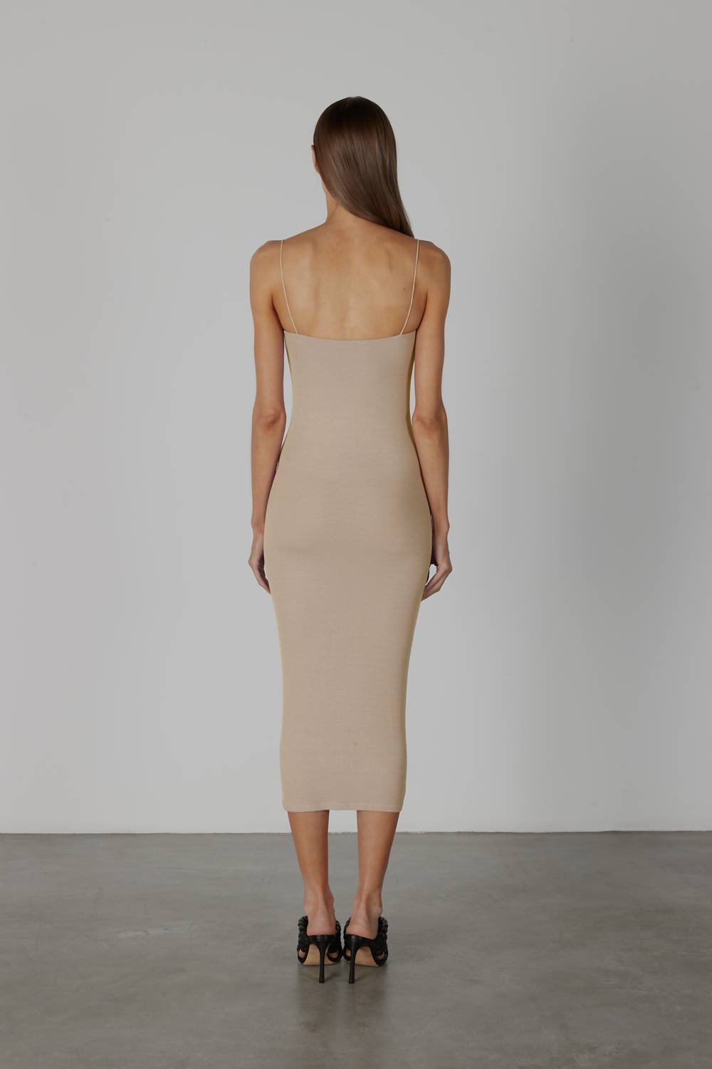 Enza Costa - Stretch Silk Knit Ruched Strappy Dress