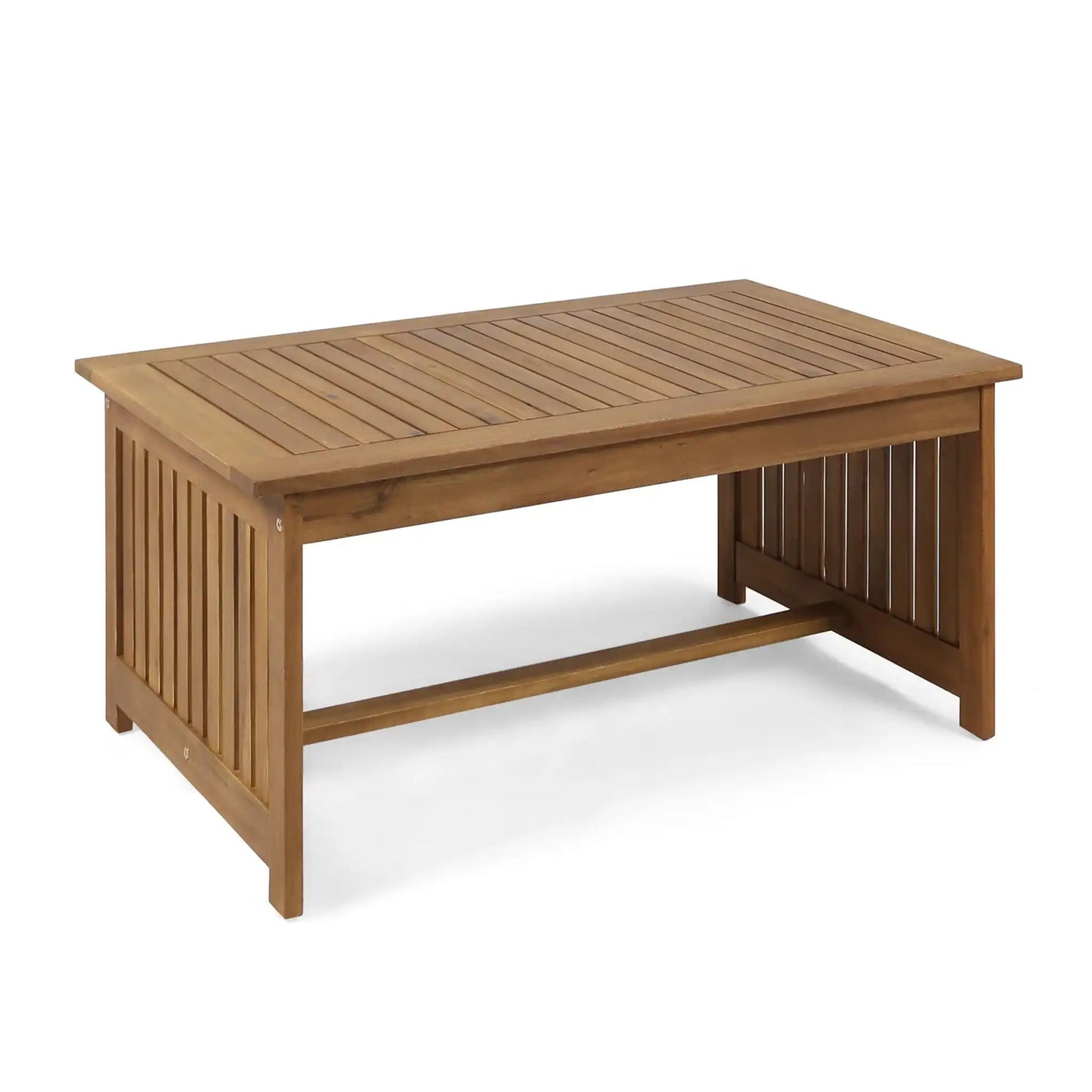 Acacia Wood Rectangular Patio Coffee Table for Outside
