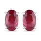 0.54 Carat Genuine Ruby 14K White Gold Earrings