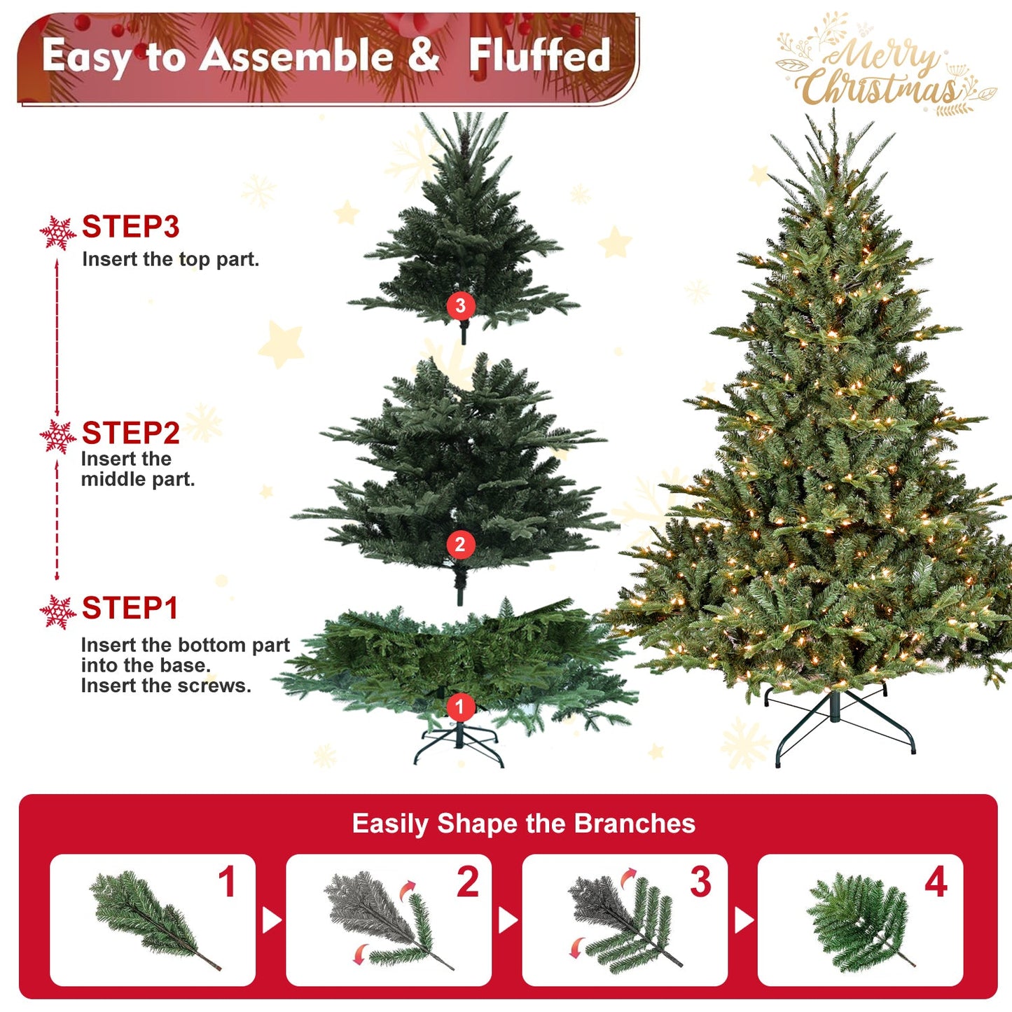5FT The Full-Bodied Pre-Lit Evergreen Christmas Tree