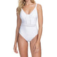 Profile By Gottex - Mock V-Neck One Piece Swimsuit