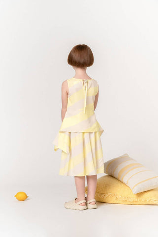 Omamimini - Girls' Sleeveless Peplum Top with Side Tails