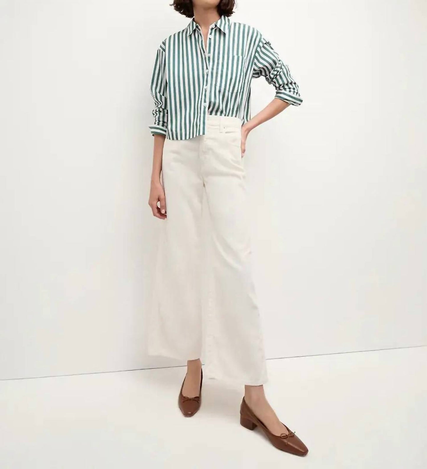 Veronica Beard - TAYLOR CROPPED HIGH RISE WIDE JEANS