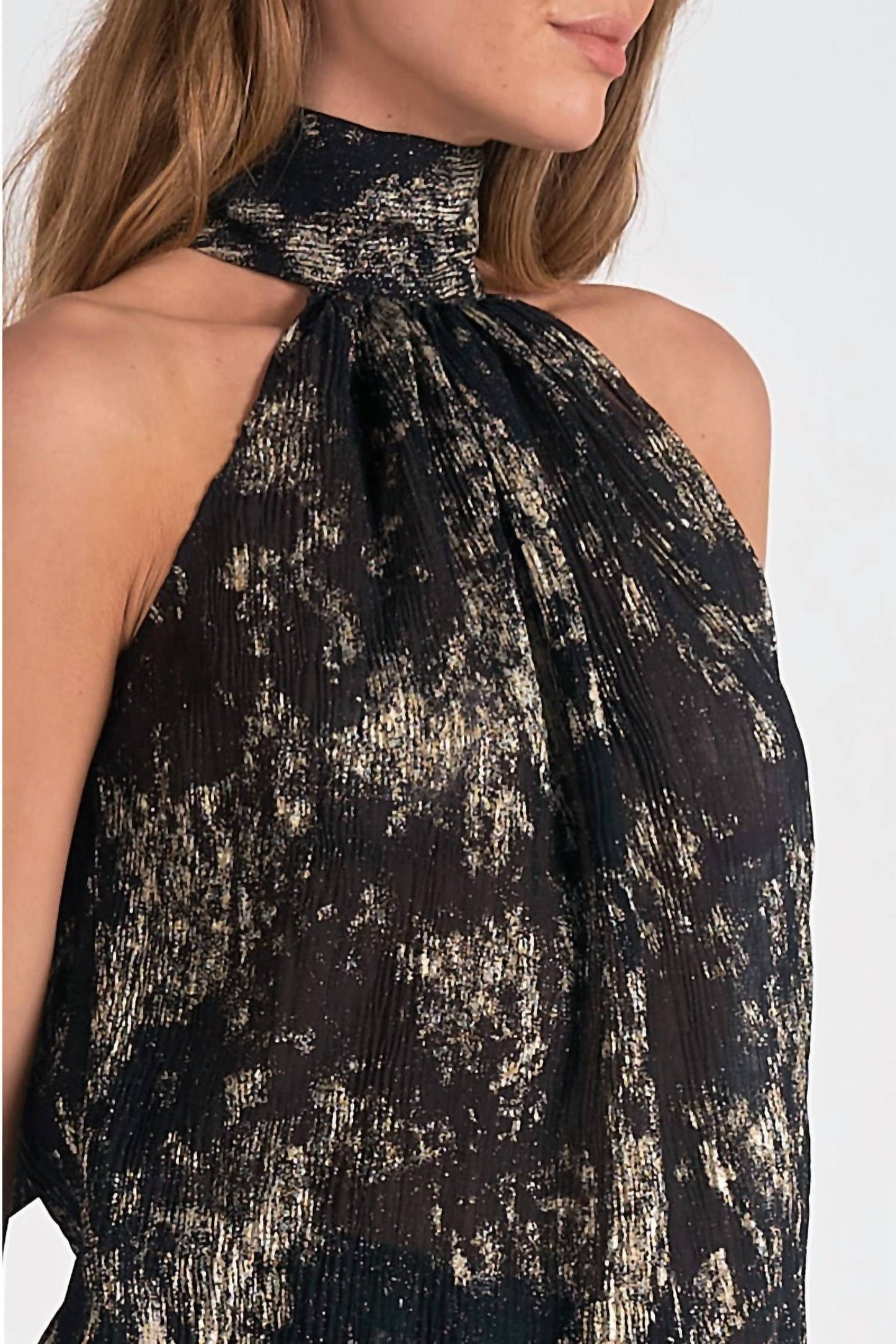 Elan - Valerie Sleeveless Tie Neck Blouse