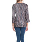 Multiples - Three Quarter Sleeve 2-button V-neck Band Top