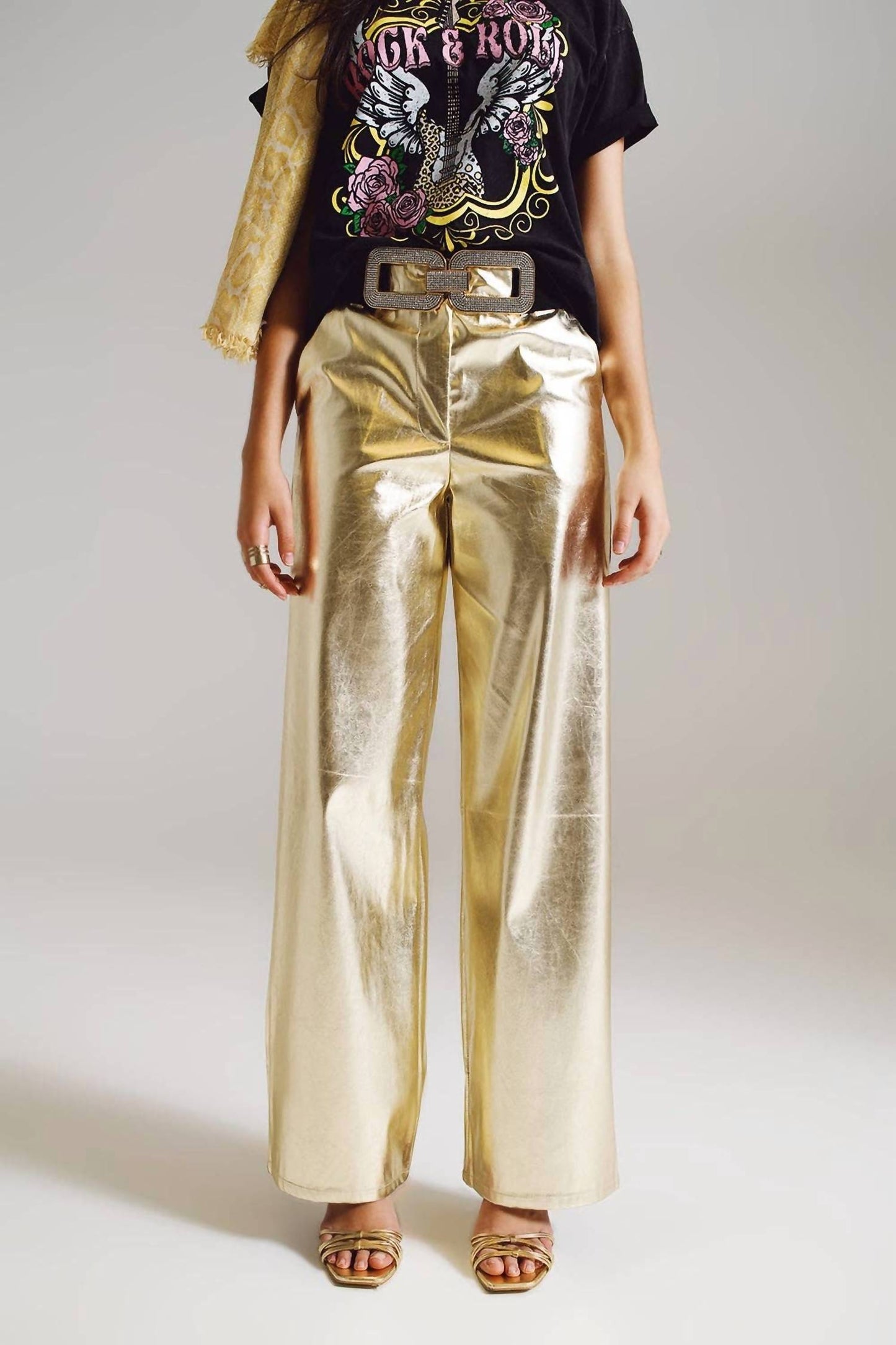 Q2 - Metallic Straight Leg Pants
