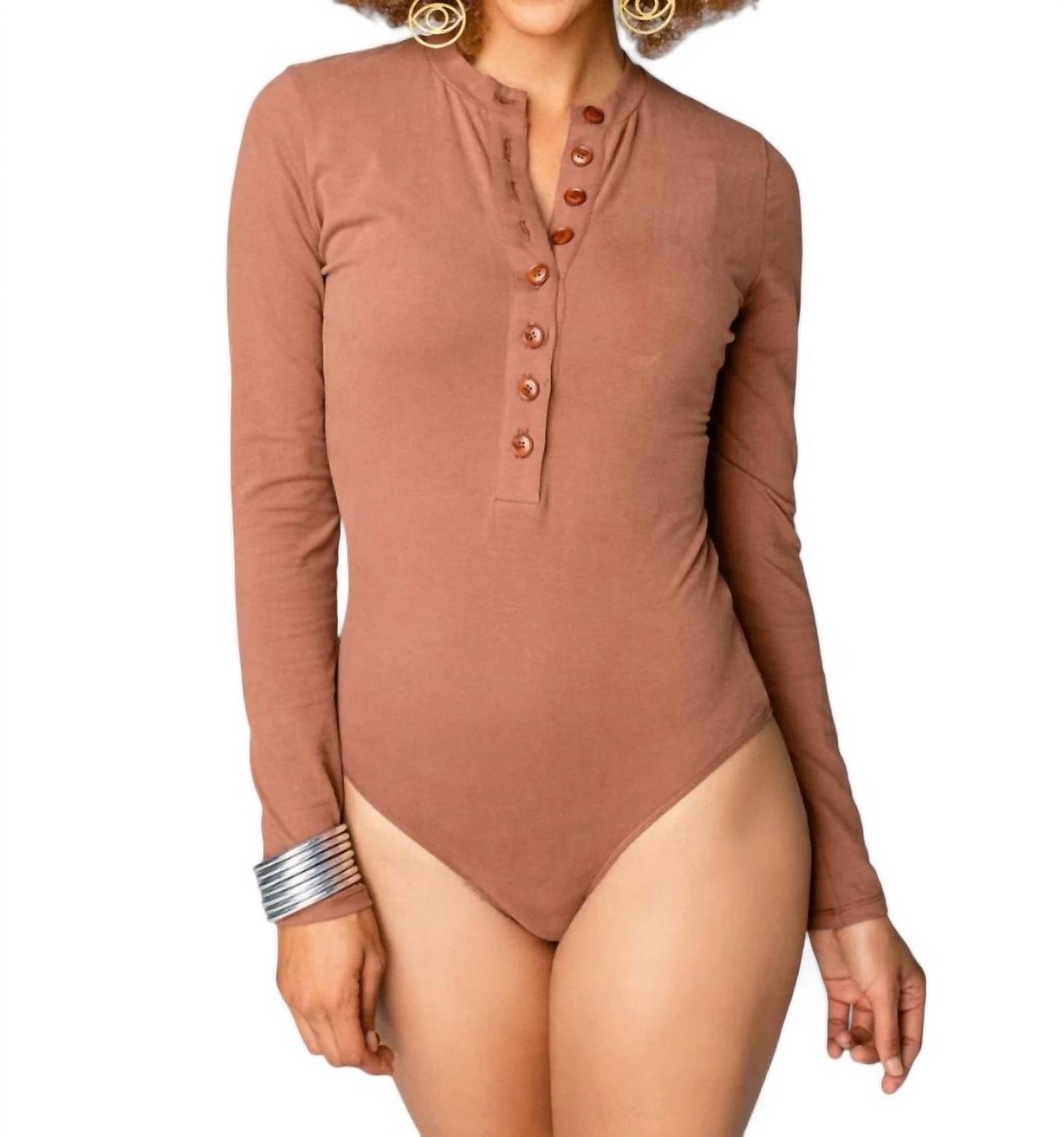 Buddylove - Ivy Henley Button Front Bodysuit
