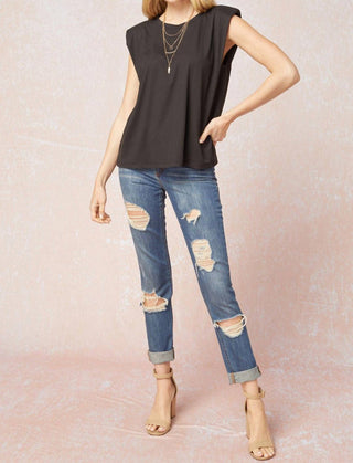 Entro - Solid Shoulder Pad Top