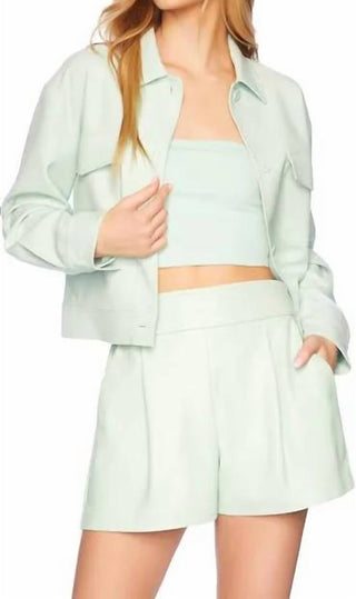 Susana Monaco - Faux Leather Pleated Shorts