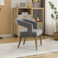 Modern Barrel Open Back Upholstered Accent Chair with Weathered Wood Legs
