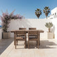 5 Piece Outdoor Dining Set, Table With Umbrella Hole And 4 Armrest Chairs
