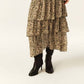 Bash - Midi Printed Ruffled Skirt