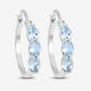 1.75 Carat Genuine Aquamarine and White Diamond .925 Sterling Silver Earrings