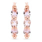 1.63 Carat Genuine Morganite and White Diamond .925 Sterling Silver Earrings