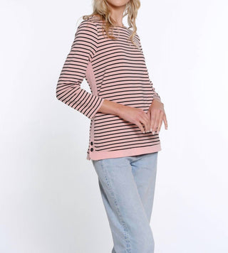Multiples - 3/4 Sleeve Wide Neck Top