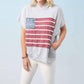 Coco + Carmen - Vintage Look Americana Patriotic Hooded Top