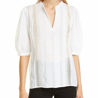 Nordstrom - Lace Inset Cotton Blouse