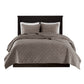 3 Piece Velvet Quilt Set Taupe Full/Queen