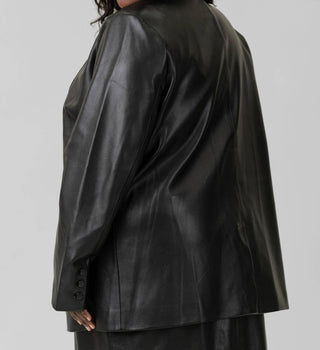 Good American - Better Than Leather Long Sleeve Blazer - Plus
