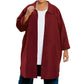 On The Plus Side - Crinkle Cotton Long Sleeve Collar Button Up Tunic - Plus