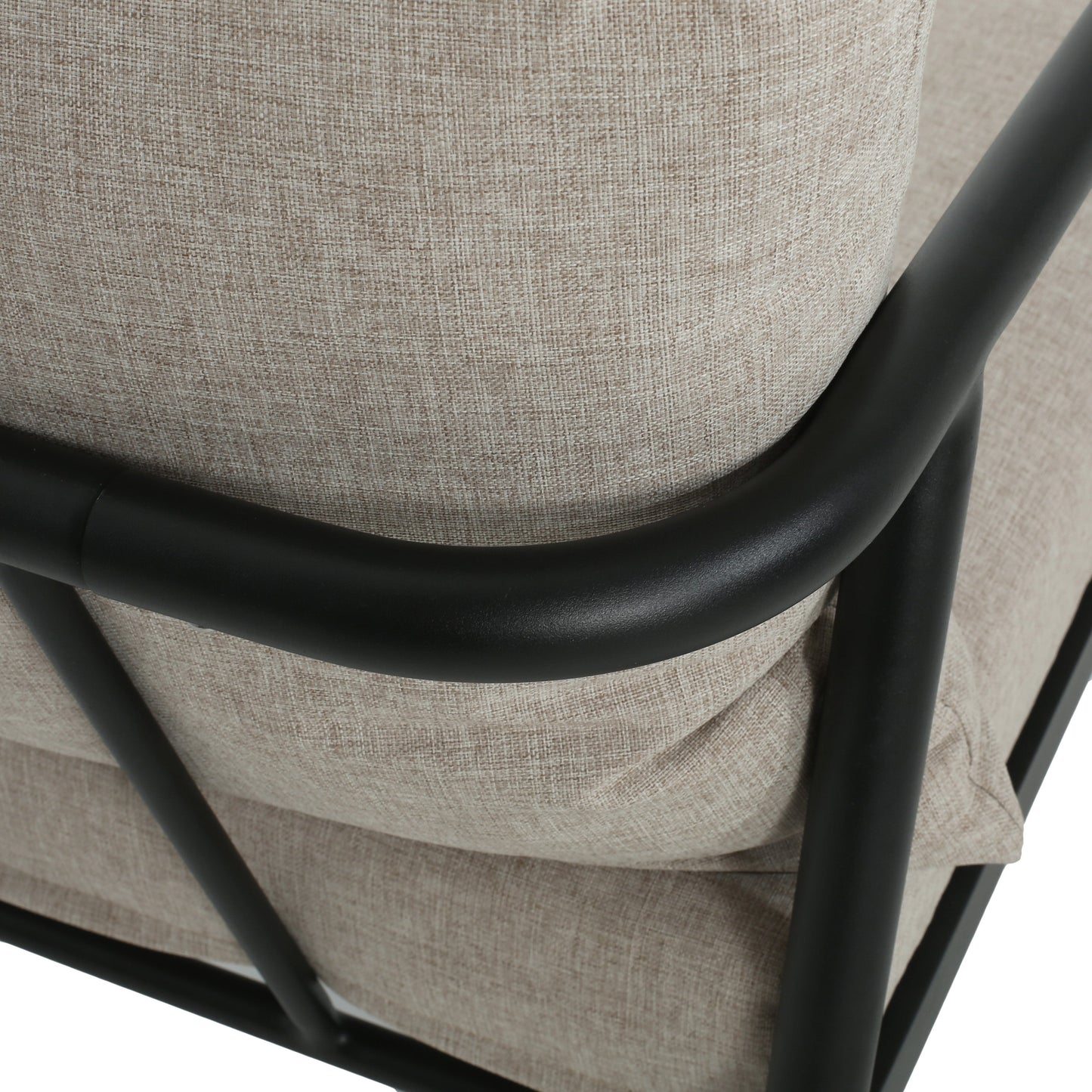 Leora Modern Minimalist Round Tube Sofa Chair with Cushions
